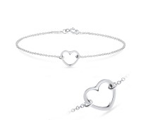 Mini Heart Desinged Silver Anklet ANK-575